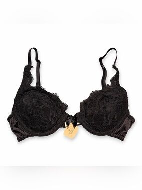 NWT Vintage Victoria’s Secret Gold Label Black Lace Underwire Bra Sz 34B
